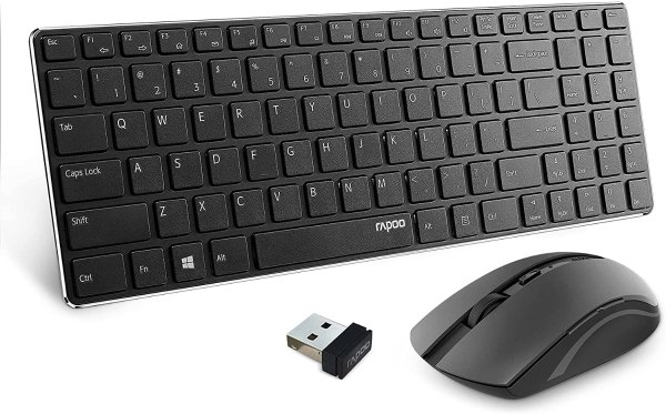 Rapoo Slim Wireless Keyboard and Mute Mouse Combo