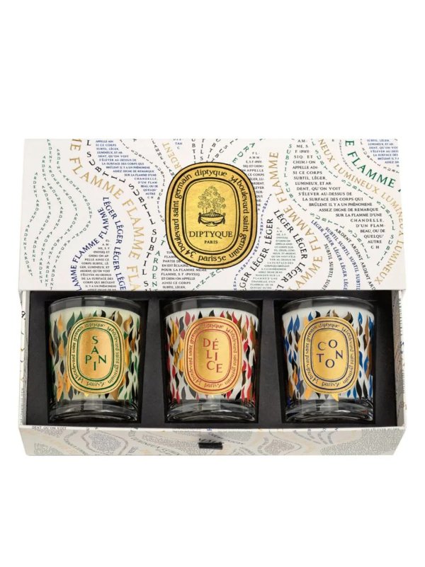 Sapin (Pine), Coton (Cotton) & Delice Holiday Candle Gift Set