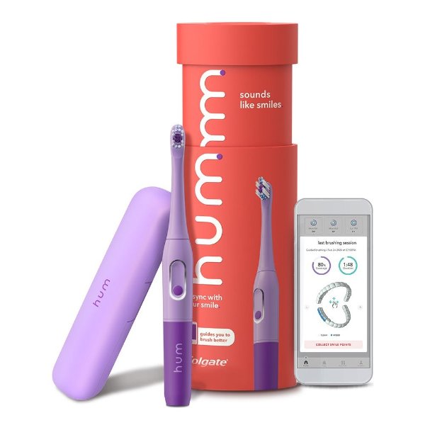 Smart Battery Toothbrush Kit, Sonic Toothbrush with Travel Case, Purple