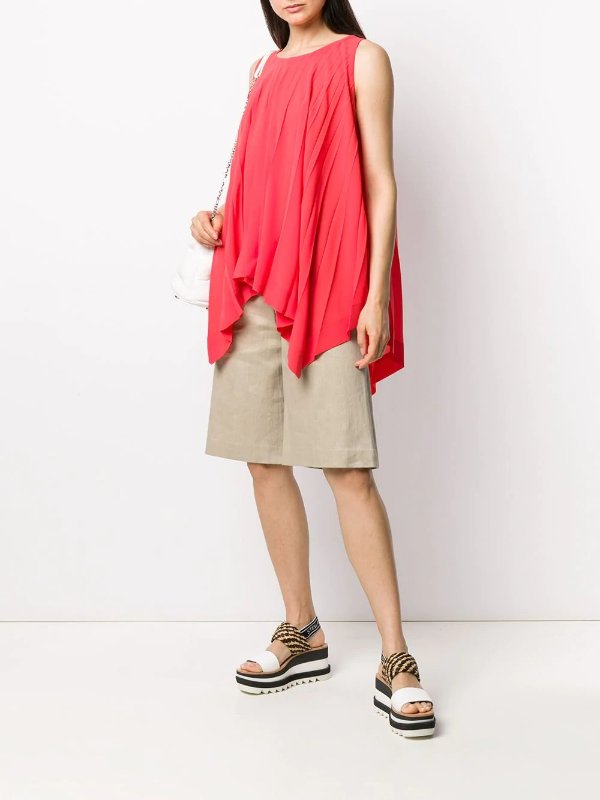 flared pleated top
