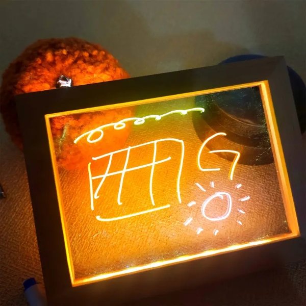 Night Light Bulletin Board With 7 Fluorescent Pens Usb Plug 170 130 15mm 6 7 5 1 0 59 Inches | Shop The Latest Trends | Temu