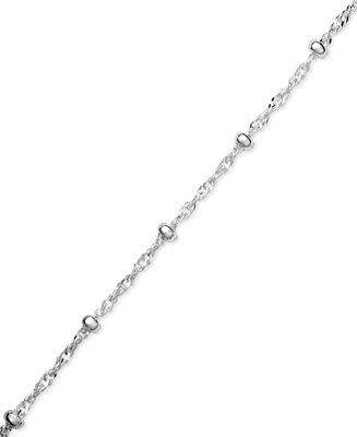 Sterling Silver Ankle Bracelet, Singapore Chain, Created for Macy's