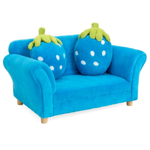 超后一天：Best Choice Products 儿童沙发含草莓靠垫2个 蓝色