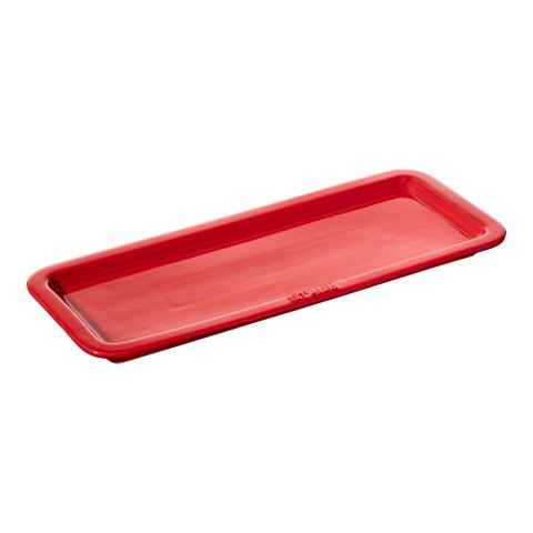  红色陶瓷餐盘