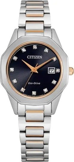 Corso Diamond Accent Eco-Drive Bracelet Watch, 28mm
