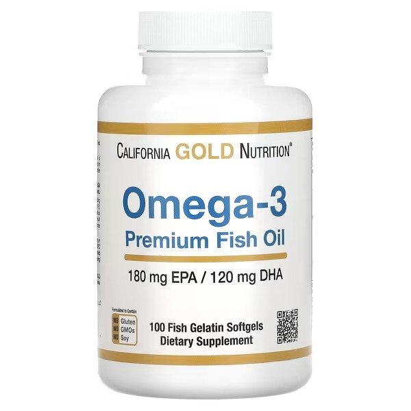 , Omega-3 优质鱼油，180 EPA/120 DHA，100 粒鱼明胶软凝胶