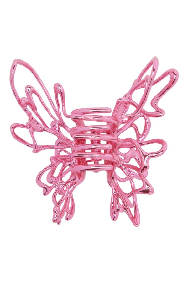 Pink Liquified Butterfly Hair Clip
