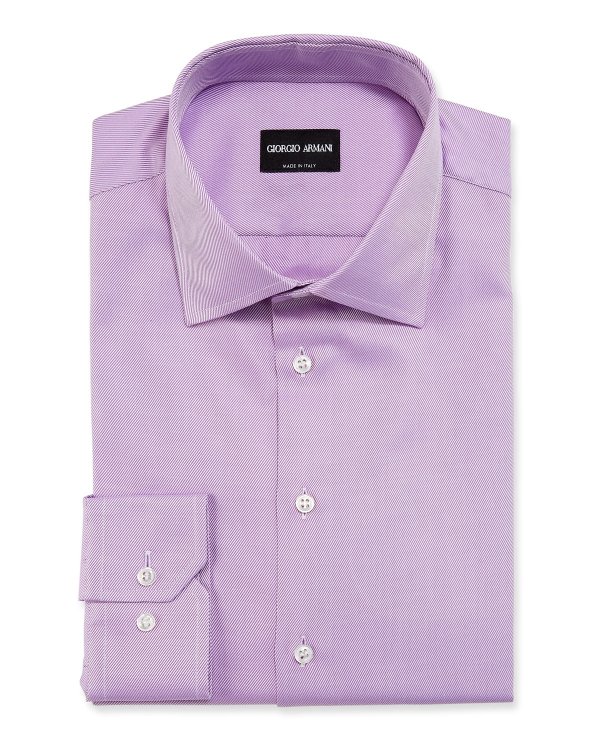 Men's Solid Twill Dress Shirt, Lavender
