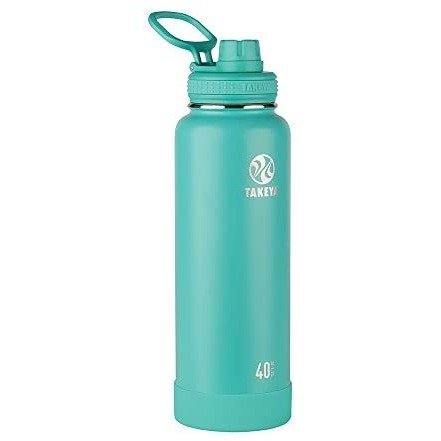 Actives Insulated Stainless Steel Water Bottle with Spout Lid, 40 oz, Teal