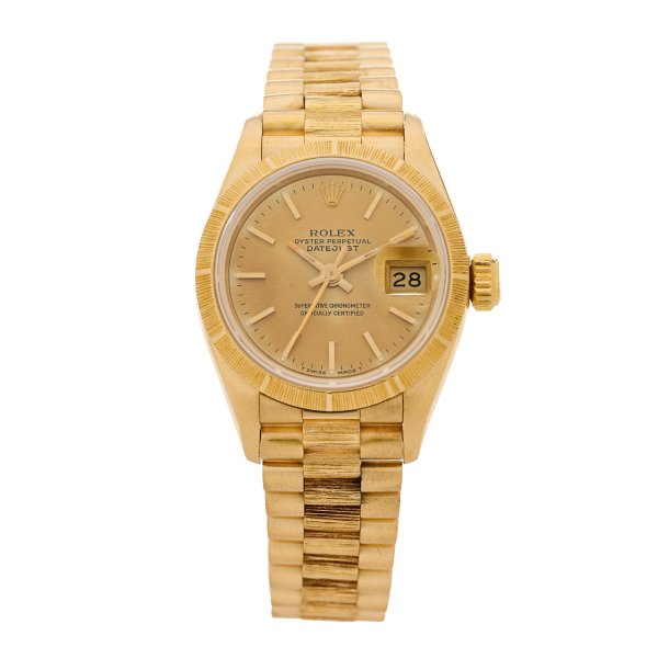18K Yellow Gold 26mm Datejust President Watch Champagne 69278