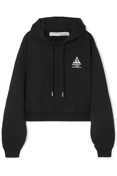 Printed cotton-jersey hoodie