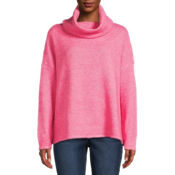 Dreamers by Debut Womens Cowl Neck Pullover Long Sleeve Sweater
