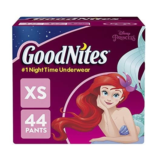 Bedtime Bedwetting Underwear for Girls, XS, 44 Ct. (Packaging May Vary)