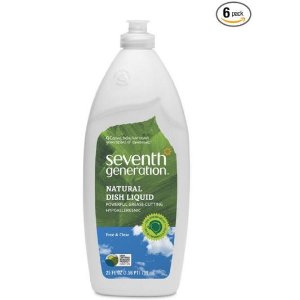 Seventh Generation Dish Liquid, Free &amp; Clear, 25-Ounce Bottles (Pack of 6)