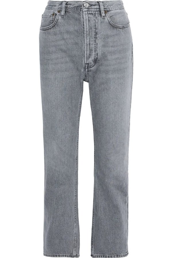 Log high-rise straight-leg jeans