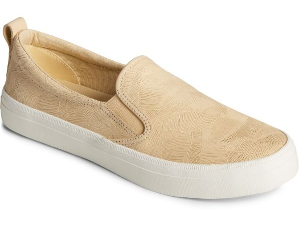 Crest Leather Palm Embossed Slip On Sneaker
