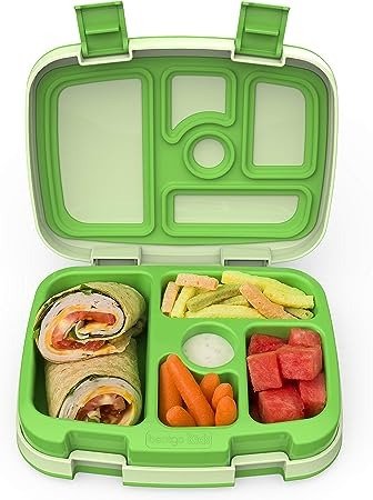 Kids Childrens Lunch Box - Bento-Styled Lunch Solution Offers Durable, Leak-Proof, On-the-Go Meal and Snack Packing