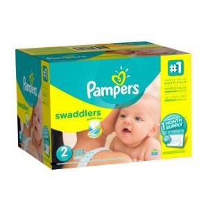 Pampers Swaddlers Diapers, Size 2, One Month Supply, 204 Count