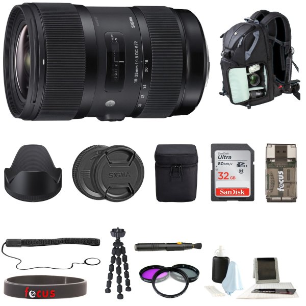 18-35mm f/1.8 DC HSM Art Lens for Canon DSLR Cameras Bundle