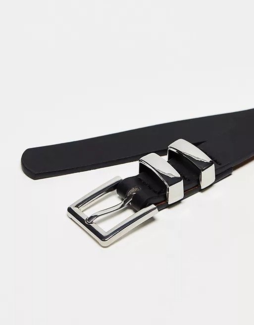 double keeper belt in black