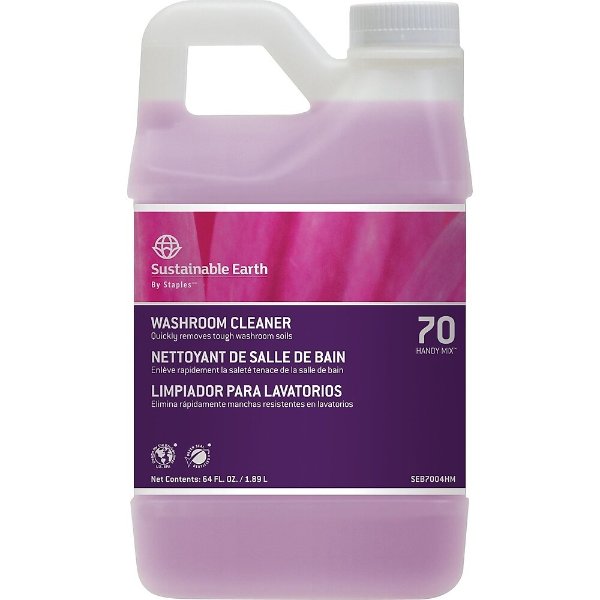 Sustainable Earth® by Staples® Handy Mix #70 Washroom Cleaner, 64 oz. (SEB7004HM-B)