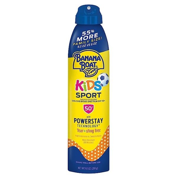 Kids Sport Sting-Free, Tear-Free, Broad Spectrum Sunscreen Spray, SPF 50, 9.5oz, Value Size
