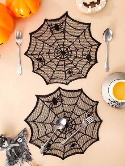 1pc Halloween Spider Web Design Placemat