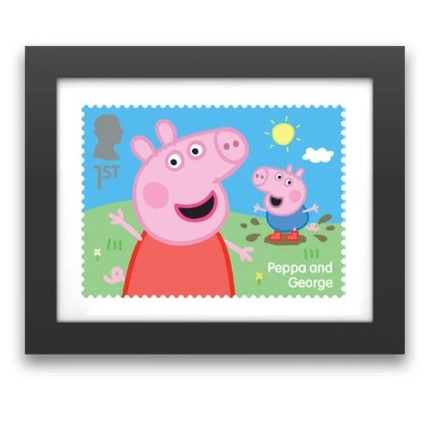 Peppa Pig带相框的邮票