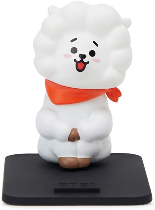Official Merchandise by Line Friends - RJ Character Cell Mobile Phone Stand Holder Cradle, White
