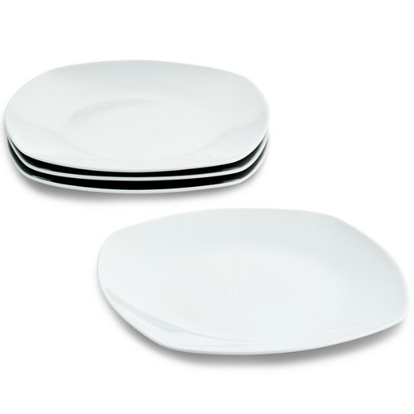 Basics Soft Square Dinner Plates, Set of 4, Created for Macy's