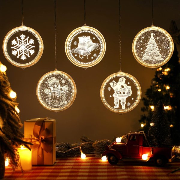 BLOOMWIN Window 3D Christmas Lights Decorative String Lights