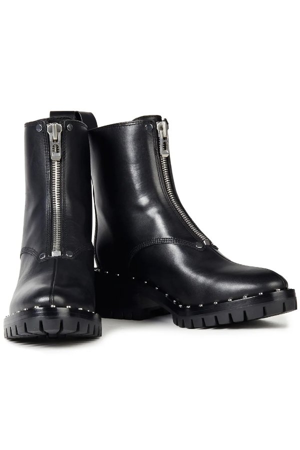 Hayett studded leather combat boots