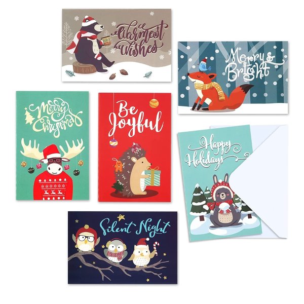 MATICAN Christmas Cards with Envelopes, 24-Count