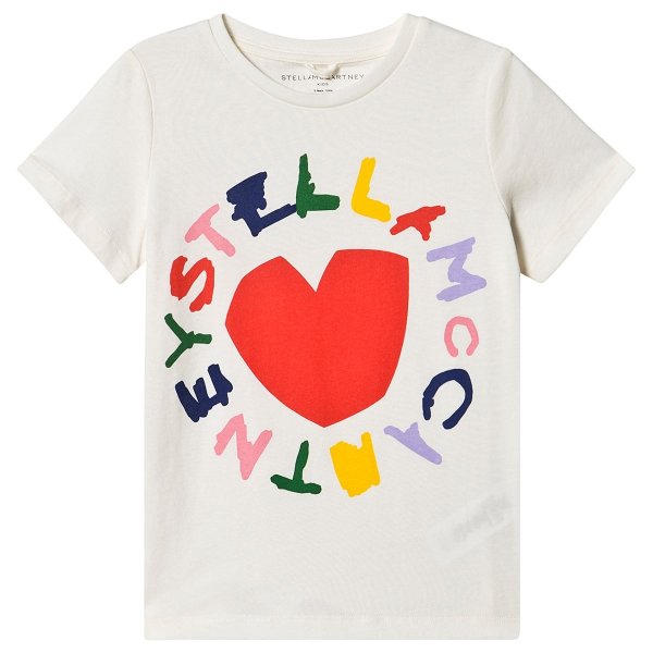 White Rainbow Branded and Heart Print T-Shirt | AlexandAlexa