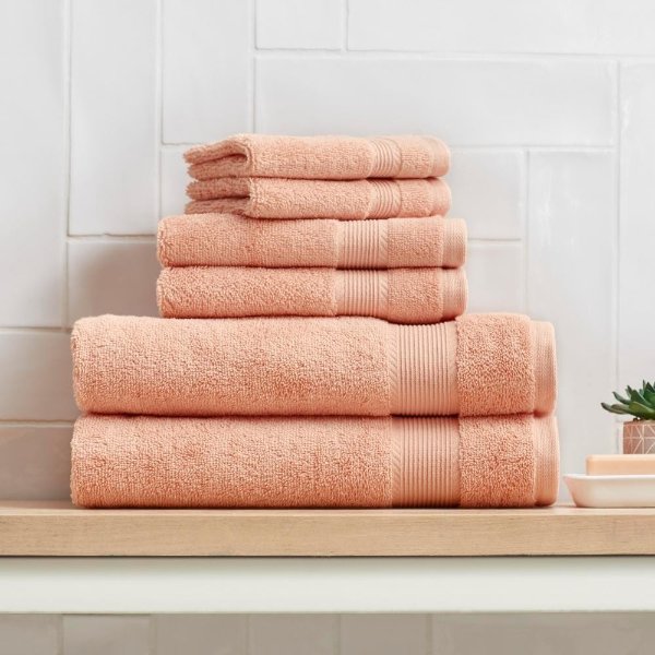 6-Piece Hygrocotton Towel Set in Aged Clay