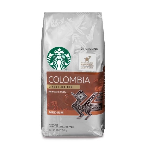 哥伦比亚中度烘焙咖啡粉 12oz