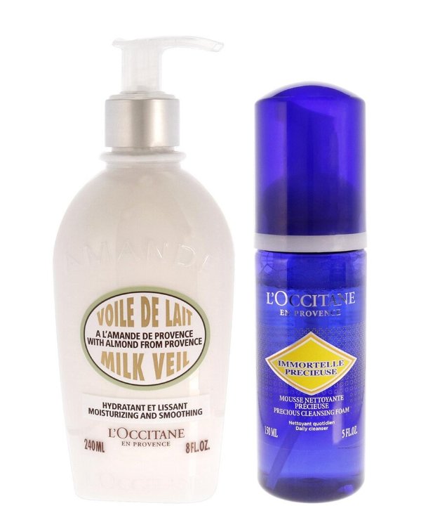 Moisturizing and Smoothing Milk Veil & Immortelle Precious Cleansing Foam Kit