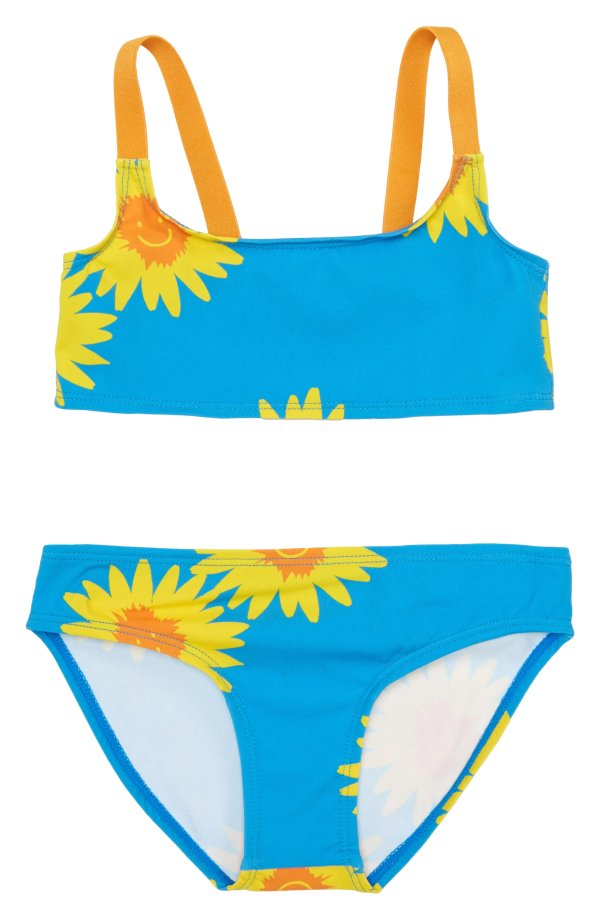 Kids' Sunflower Print Two-Piece Swimsuit