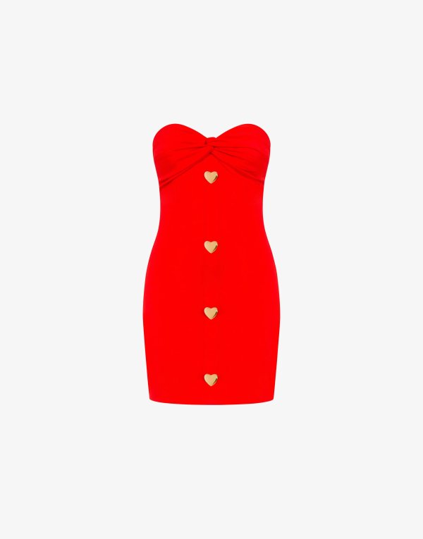 Heart Buttons double jersey dress