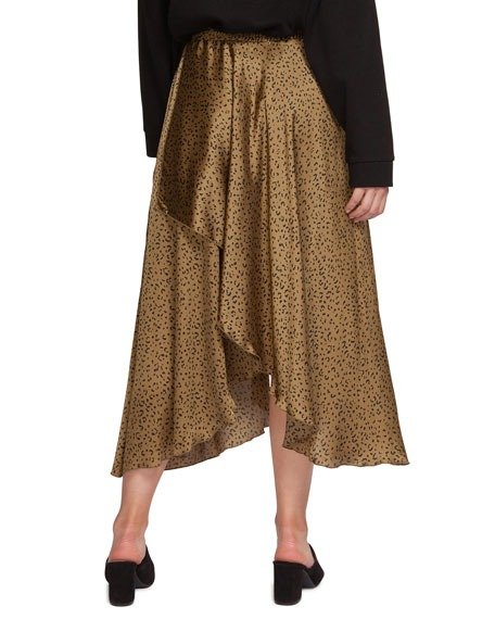 Faux Wrap Pull-On Skirt with Drawcord