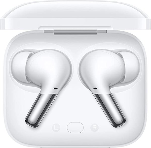 Buds Pro Wireless Earbuds| with Charging Case |IP55 | Smart Adaptive Noise Cancellation Sound | Glossy White