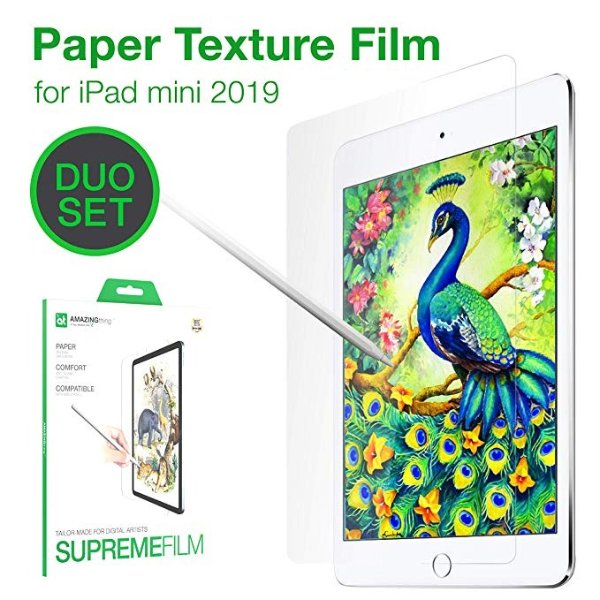 Ipad Screen Protector Compatible with Ipad Mini 5,Screen Protector Paperlike,Apple Pencil Compatible,Anti Glare,Scratch Resistant, High Touch Sensitivity Tablet Film, 2 Pack