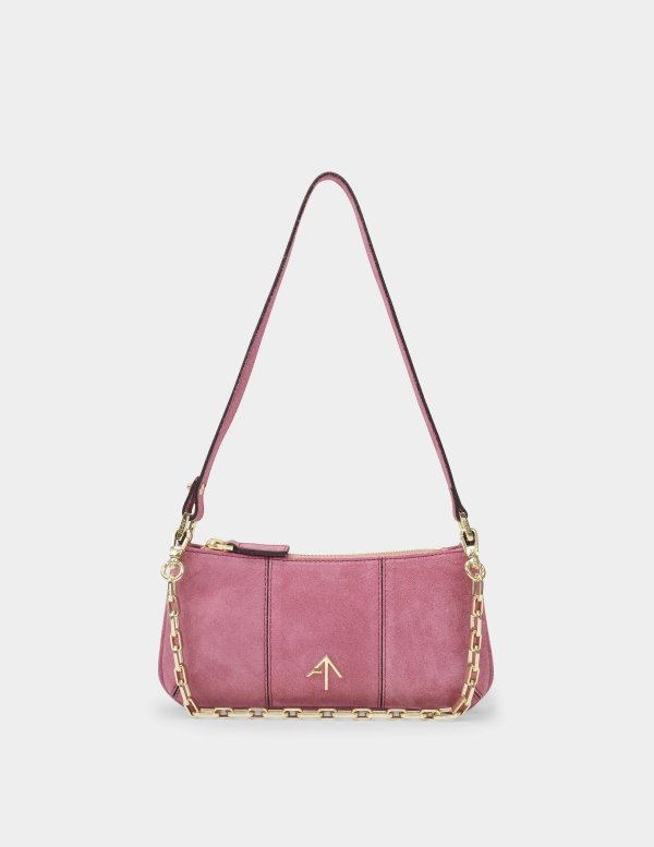 Mini Pita Bag in Babol Pink Suede Leather