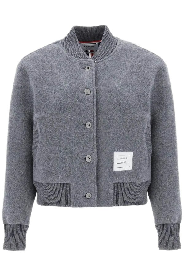 wool knit bomber jacket