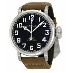 Zenith Pilot 20 Extra Special Black Dial Brown Leather Men's Watch 032430300021C738