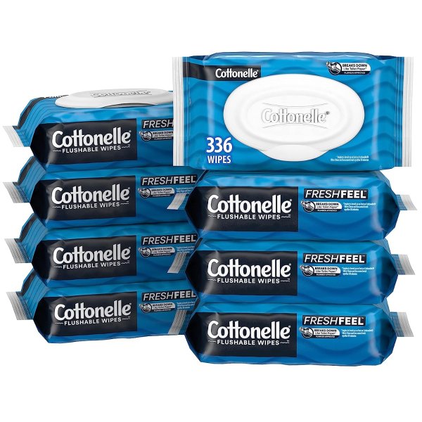 Cottonelle 可冲式清洁湿巾 8包 共336片
