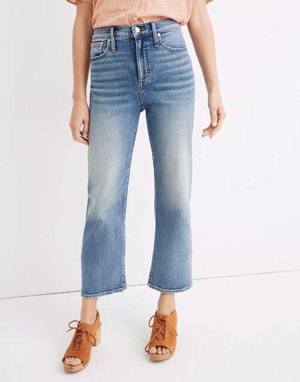 Petite Slim Wide-Leg Crop Jeans in Reggie Wash