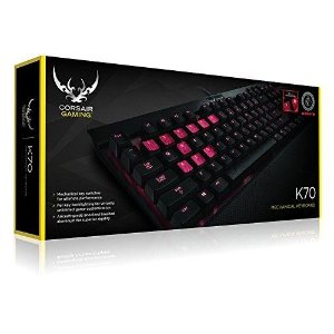 Corsair Gaming K70 Mechanical Gaming Keyboard, Backlit Red LED Cherry MX Blue (CH-9000076-NA)