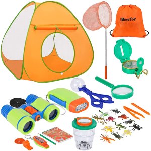 iBaseToy 儿童户外玩具套装 28件套含帐篷、望远镜、放大镜等
