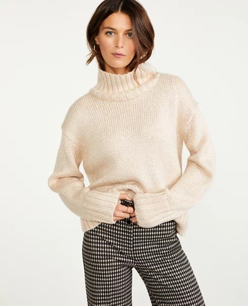 Petite Ribbed Turtleneck Sweater | Ann Taylor